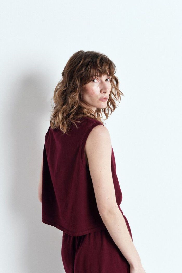 American Vintage, OUK01AE Tank top, VINTAGE BURGUNDY
